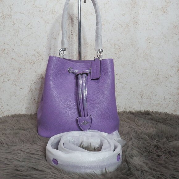 Coach Rowan Drawstring Bucket Bag (Iris) - Picture 2 of 9